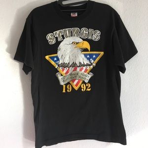 Vintage 90s Sturgis motorcycle bald eagle tee